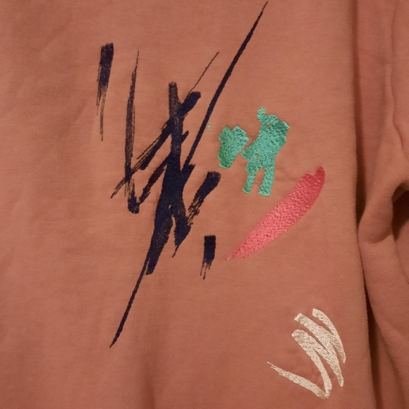 PAUL SMITH Embroidered Marker Pen Mens Pink Hoodie Ink Spill Organic Cotton L - Picture 14 of 16